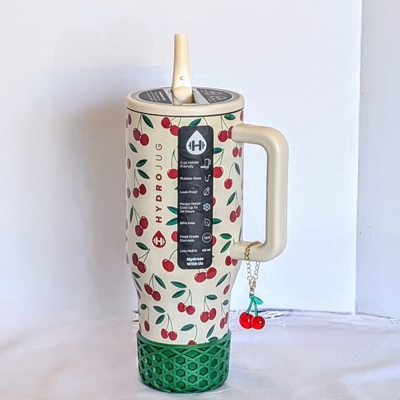 🍒 LIMITED EDITION "Cherry" HydroJug 40oz Traveler with Accessories NWT - Picture 2 of 9